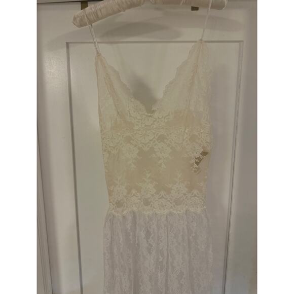 80s Vintage Victoria's Secret Dress Gold Label White Lace Nightgown Slip Dress - Picture 5 of 12